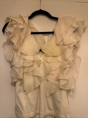 Petersyn Cream Ruffle Sleeve Blouse